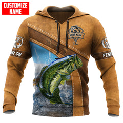 Maxcorners Bass Fishing Jumping Personalized Name 3D Shirt