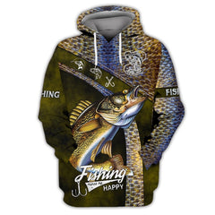 Maxcorners Walleye Fishing 3D Shirt