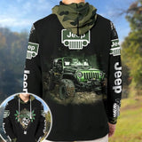 Maxcorners Jeep Skull Camo 3D Over Printed Hoodie