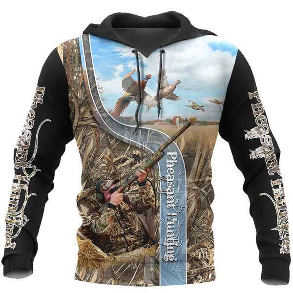 Maxcorners Pheasant Hunting 3D Over Printed Hoodie