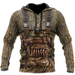 Maxcorners Deer Hunting Personalized Name 3D Over Printed Hoodie