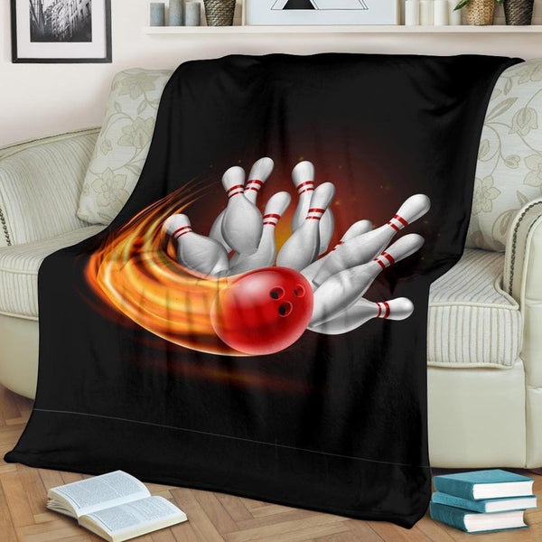 Maxcorners Black Bowling Flame Blanket