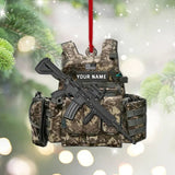 Maxcorners Army Vest Christmas Ornament, Soldier Vest, Veteran Vest Ornament Gift For Army Soldiers Double Sides Acrylic Ornament For Military Veteran