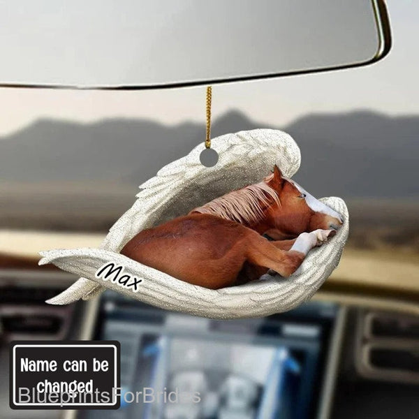 Maxcorners Horse Sleep In The Wings Angel Car Ornament