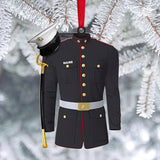 Maxcorners Marine Uniform Personalized Flat Ornament, Marine Military Uniform Christmas Ornament Marine Military Gift Marine Military Ornament