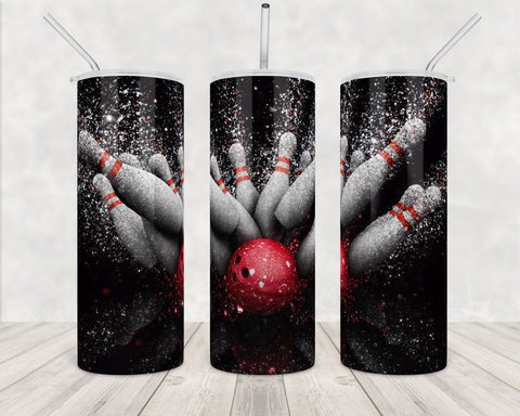 Maxcorners Red Bowling Ball All Over Printed Tumbler