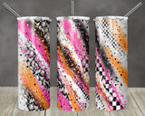 Maxcorners Pink Orange Stroke Bowling Pattern All Over Printed Tumbler