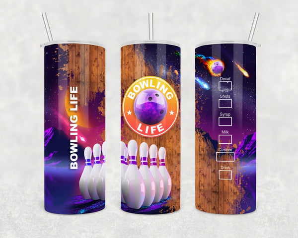 Maxcorners Purple Bowling Life All Over Printed Tumbler