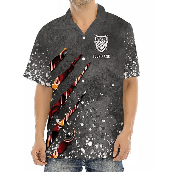 Maxcorners Personalized Billiards Paint Splash Hawaiian Shirt