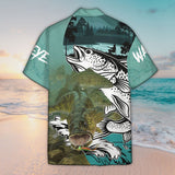 Maxcorners Unisex 3D Walleye Fishing Art Hawaiian Shirt