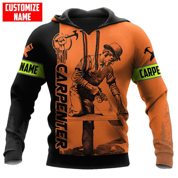 Maxcorners Personalized Name Orange & black Carpenter 3D All Over Printed HU120