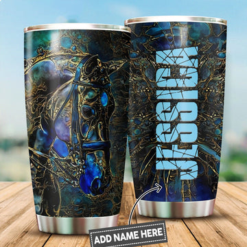 Maxcorners Horse Custom Name Stainless Steel Tumbler