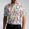 Max Corners Colorful Male Golfer White Silhouette 3D Custom Polo Shirt