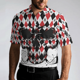 Max Corners Golf Skull Red Black And White Pattern 3D Custom Polo Shirt