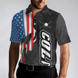 Max Corners Skull American Flag Men Grip It N' Rip It Skull Golf With American Flag Golf 3D Custom Polo Shirt