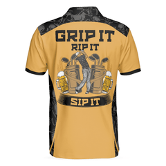 Max Corners Grip It Rip It Sip It Golf For Halloween 3D Custom Polo Shirt