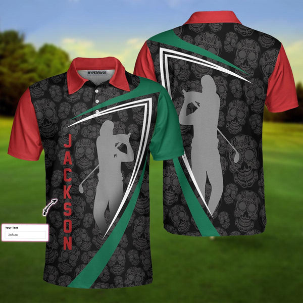 Max Corners Sugar Skull Golf Custom 3D Custom Polo Shirt