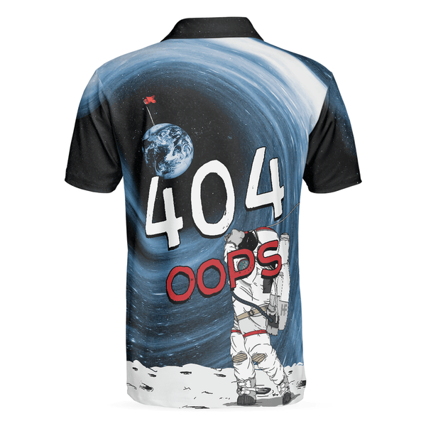 Max Corners Astronaut Golfing Outer Space Black Golf 3D Custom Polo Shirt