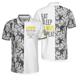 Maxcorners Tennis White Eat Sleep Tennis Repeat All Over Printed Shirt