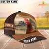 Maxcorners Rooster Happy Face Customized Name Cap
