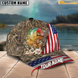 Maxcorners Personalized Zipper Flag Bass Fishing Cap