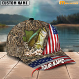 Maxcorners Personalized Zipper Flag Bass Fishing Cap