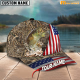 Maxcorners Personalized Zipper Flag Bass Fishing Cap