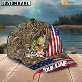 Maxcorners Personalized Zipper Flag Bass Fishing Cap