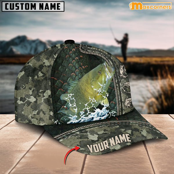 Maxcorners Personalized Zip Up Bass Fishing Cap All Over Printed Color8