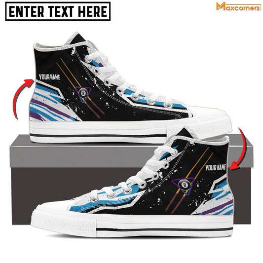 Maxcorners Watercolor Billiard Personalized Name High Top Shoes