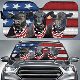 Maxcorners Black Angus Cattle United States Flag All Over Printed 3D Sun Shade