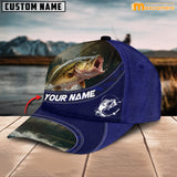 Maxcorners Bass Fishing Personalized Name 3D Over Printed Cap