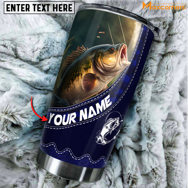 Maxcorners Bass Fishing Personalized Name Tumbler