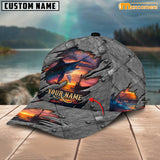 Maxcorners Bass Fishing Personalized Name 3D Over Printed Cap