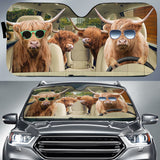 Maxcorners Highland Cattle CAR All Over Printed 3D Sun Shade
