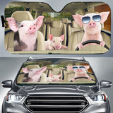 Maxcorners Pigs CAR All Over Printed 3D Sun Shade