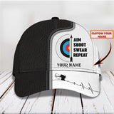 Maxcorners Archery Aim Shoot Swear Repeat Personalized Name Cap