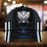 Max Corners Blue Base Ball Symbols Custom 3D Cap