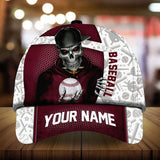 Max Corners White Baseball skull Boy Custom 3D Cap