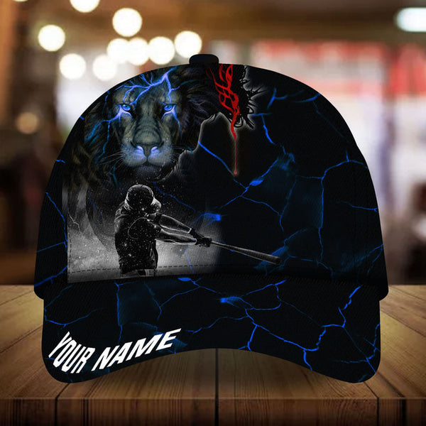 Max Corners Blue Baseball Lion Flash Custom 3D Cap