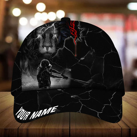 Max Corners Black Baseball Lion Flash Custom 3D Cap