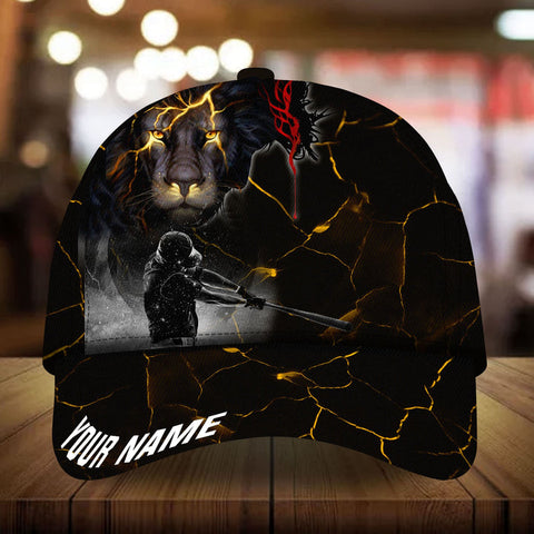 Max Corners Yellow Baseball Lion Flash Custom 3D Cap