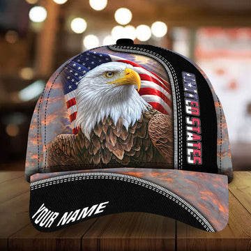 Maxcorners Personalized Patriotic American Eagle - Cap