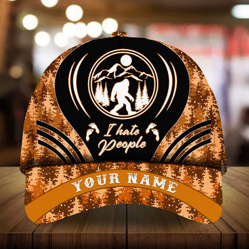 Max Corners I Hate People Bigfoot Pine tree pattern 8 Custom 3D Cap