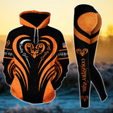 Max Corner Special Deer Hunting Heart Line Pattern Personalized 3D Style 5 Combo Hoodie & Legging Set