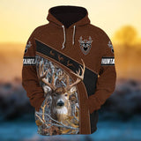 Max Corner Huntaholic Deer Hunting Leather Pattern Personalized 3D Hoodie For Hunting Lover