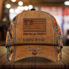 Max Corners The Best American Deer Hunting Leather Pattern 3D Multicolor Personalized Cap