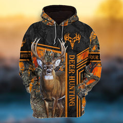 Max Corner Unique Orange Deer Hunting Personalized 3D Hoodie For Hunting Lover