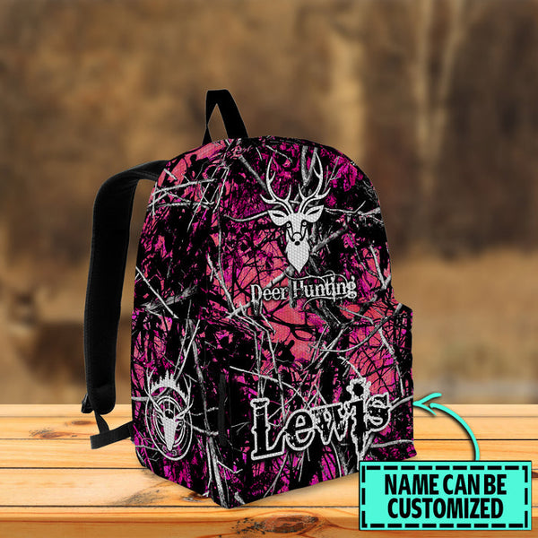 Maxcorners Deer Hunting Full Camo Name Personalized Backpack