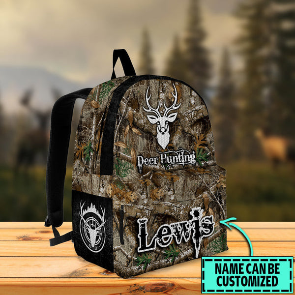 Maxcorners Deer Hunting Camo Name Personalized Backpack
